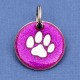 Purple Glitter Paw Dog Id Tag