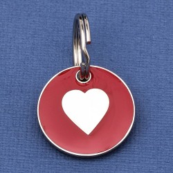 Puppy ID Tag Red Heart 20mm