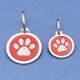 Paw Crystal Pet Tag Large Red