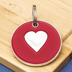 25mm Red Heart Pet Id Tag