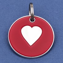 Large Dog ID Tag Red Heart