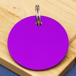 Purple Disc Pet Id Tag