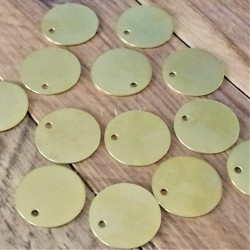 20 Engraved Brass Pet Tags 25mm