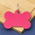 Extra Large  Bone Dog ID Tag  Red Double Sided