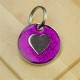 Purple Glitter Heart Pet Id Tag