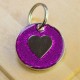 Purple Glitter Heart Pet Id Tag